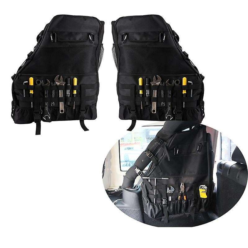 for Wrangler JK JL Storage Bag Organizers Cargo Roll Bar Saddlebag Side Door Anti-Roll Storage Bag 2