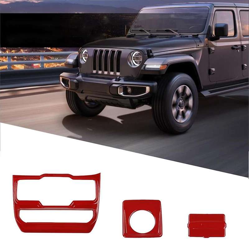 for Wrangler JL 2018-2023 Lighter USB Socket Window Control Panel Decorative Cover Decorative Decal,
