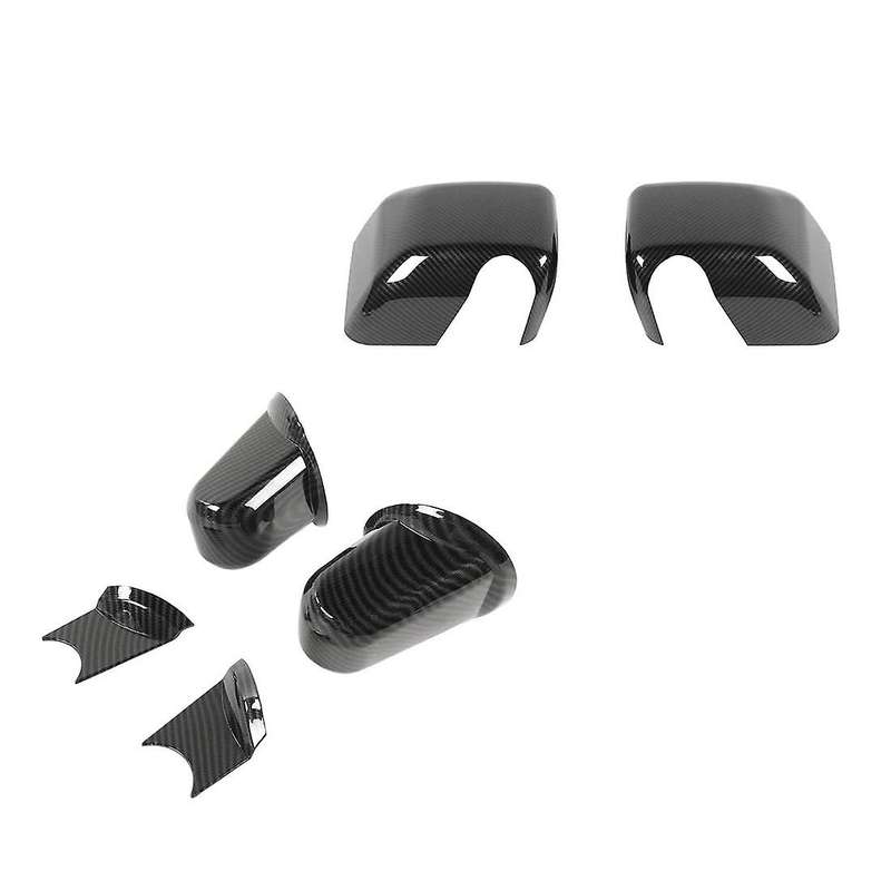 for Wrangler JK JKU 2007-2017 Car Carbon Fiber Side Rear View Mirror Cover & Rearview Mirror Base Tr