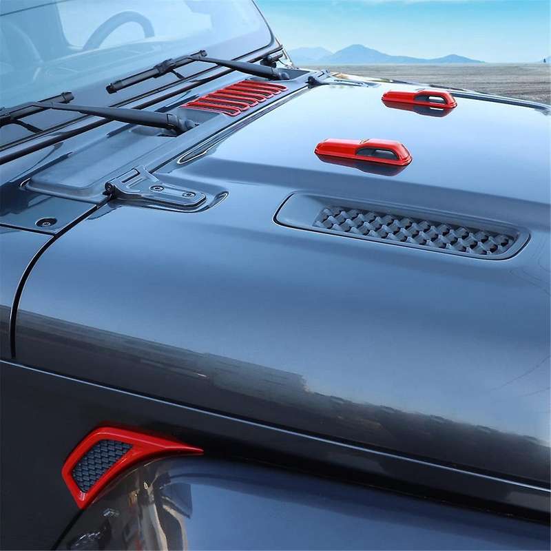 for Wrangler JL JT 2018-2024 Hood Vents & Engine Hood Hinge & Side AC Vent Outlet Trim,C