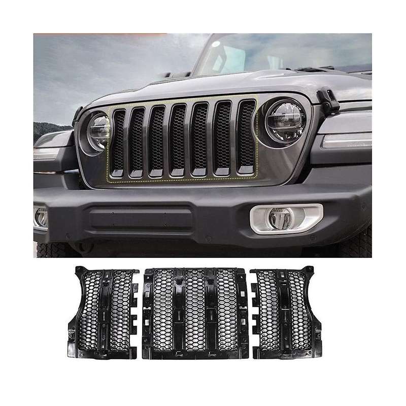 for Wrangler Jl Jt 2018-2024 Front Grill Grille Mesh Inserts Cover Insect Net Guard Accessories