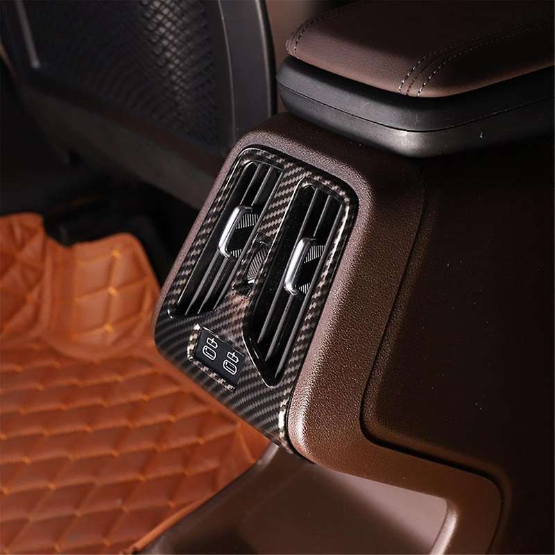for X1 IX1 U11 2023 2024 Carbon Fiber Look Car Rear Conditioning Outlet Cover Trim Auto Accessories