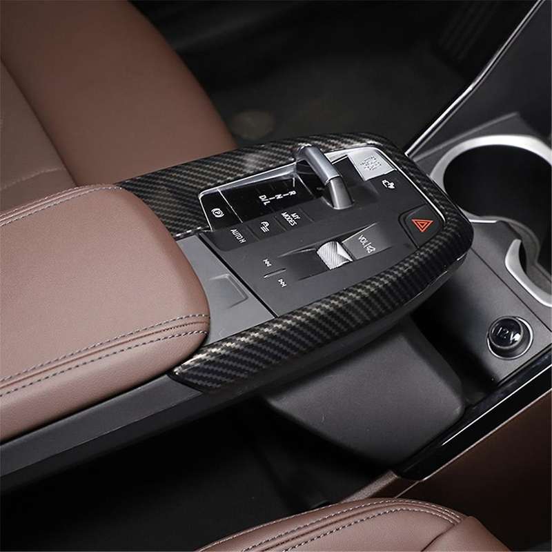 for X1 U11 2023 2024 Car Center Console Gear Shift Panel Frame Cover Trim Accessories - ABS Carbon F