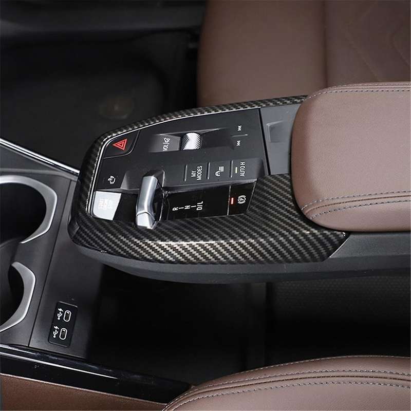 for X1 U11 2023 2024 Car Center Console Gear Shift Panel Frame Cover Trim Accessories - ABS Carbon F