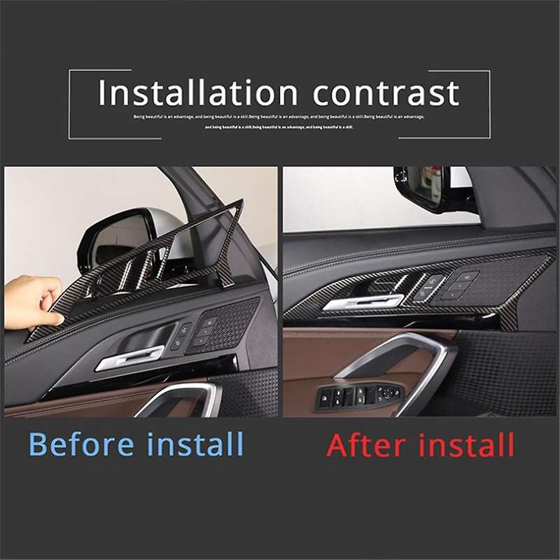 for X1 U11 2023 2024 Car Inner Door Handle Cover Frame Trim Accessories - Abs Carbon Fiber