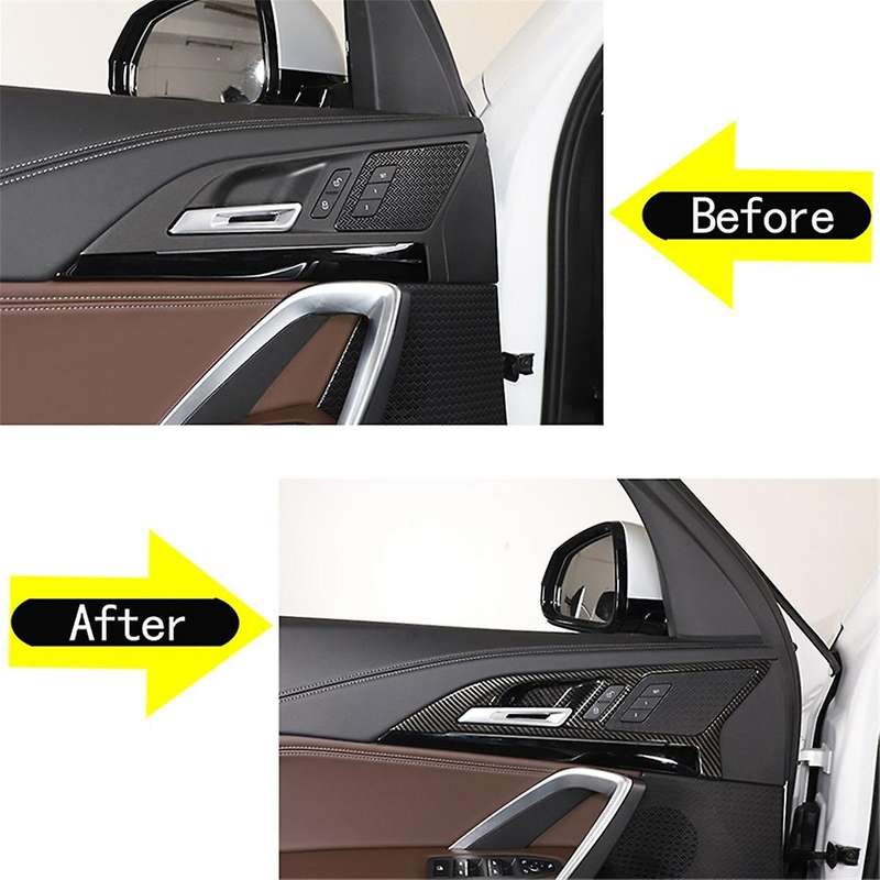 for X1 U11 2023 2024 Car Inner Door Handle Cover Frame Trim Accessories - Abs Carbon Fiber