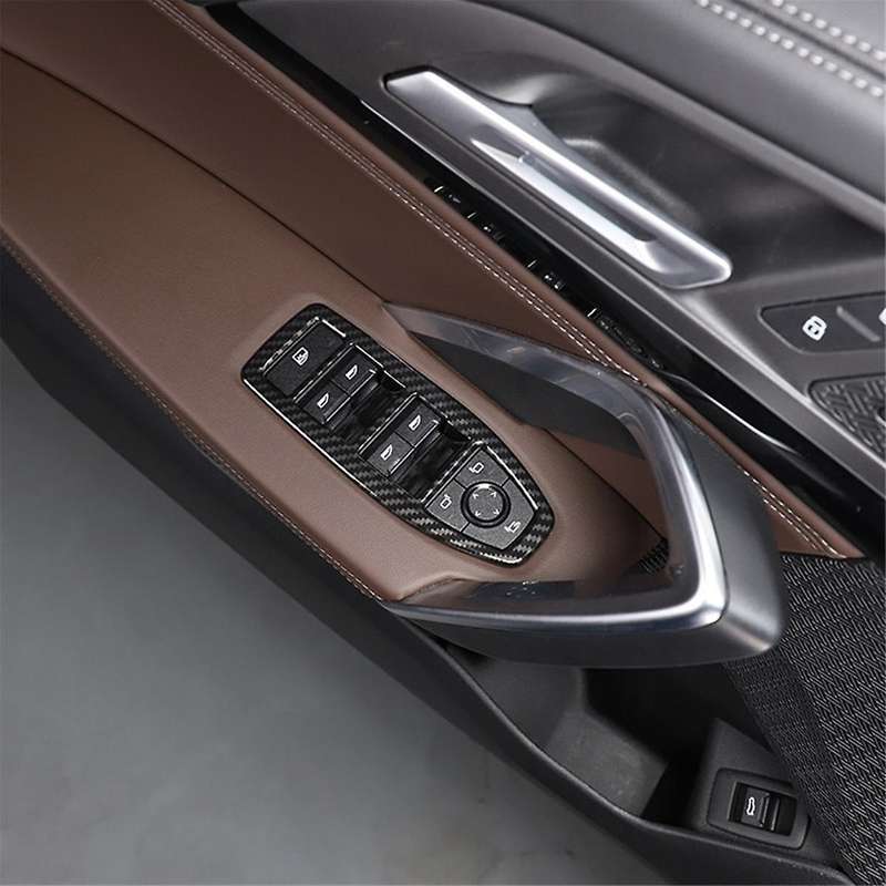 for X1 U11 2023 2024 Car Window Lift Switch Buttons Frame Cover Trim Stickers Accessories,abs Carbo