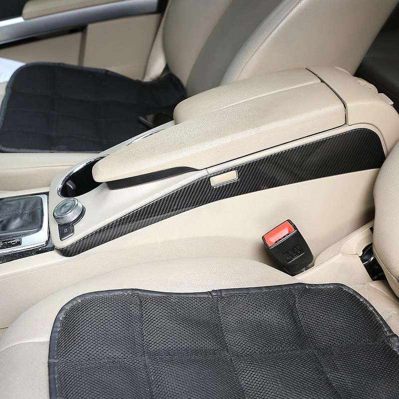 for X204 2008-2015 Carbon Fiber Central Control Armrest Box Side Trim Decorative Cover Sticker