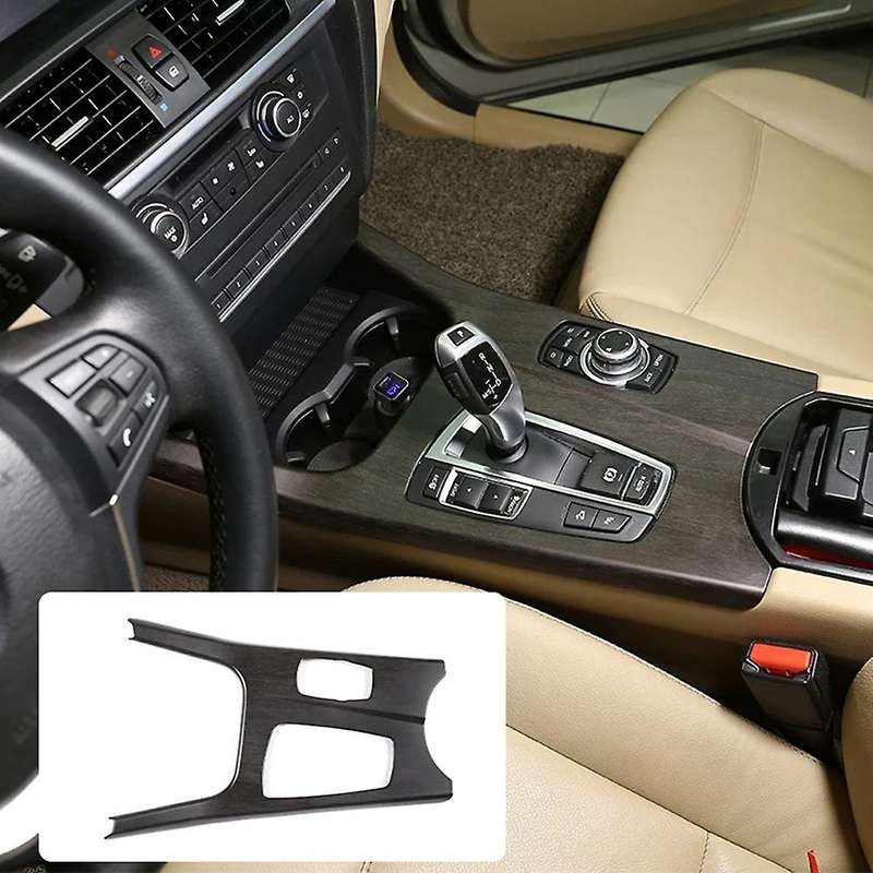 for X3 F25 X4 F26 2011-2017 Oak Wood Grain Central Control Gear Shift Knob Panel Trim Cover Car Acce