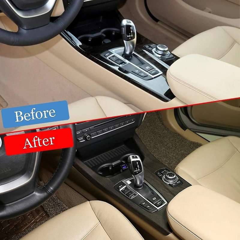 for X3 F25 X4 F26 2011-2017 Oak Wood Grain Central Control Gear Shift Knob Panel Trim Cover Car Acce