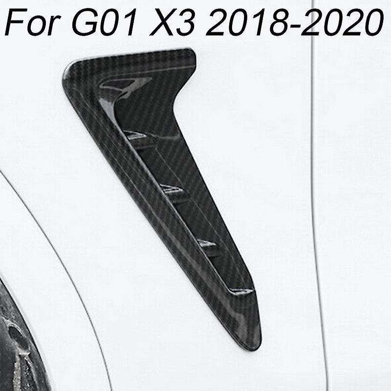 for X3 G01 2018 2019 2020 Car ABS Carbon Fiber Look Side Body Intake Grille Air Vent Decoration Cove