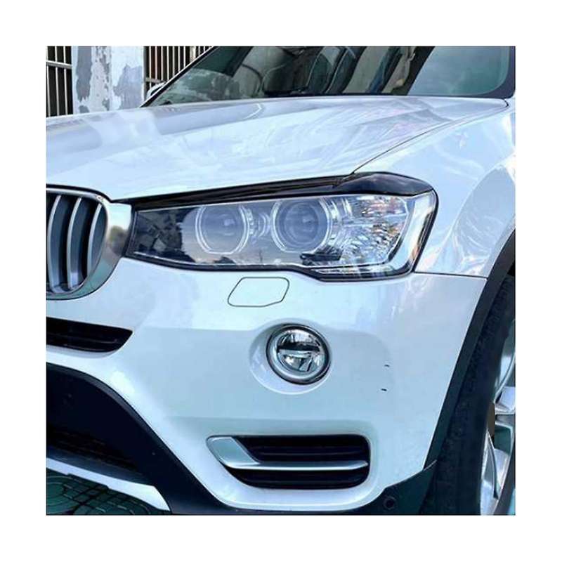 for X3 F25 X4 F26 2014-2017 Resin Front Headlight Lamp Cover Garnish Strip Eyebrow Cover Trim Sticke