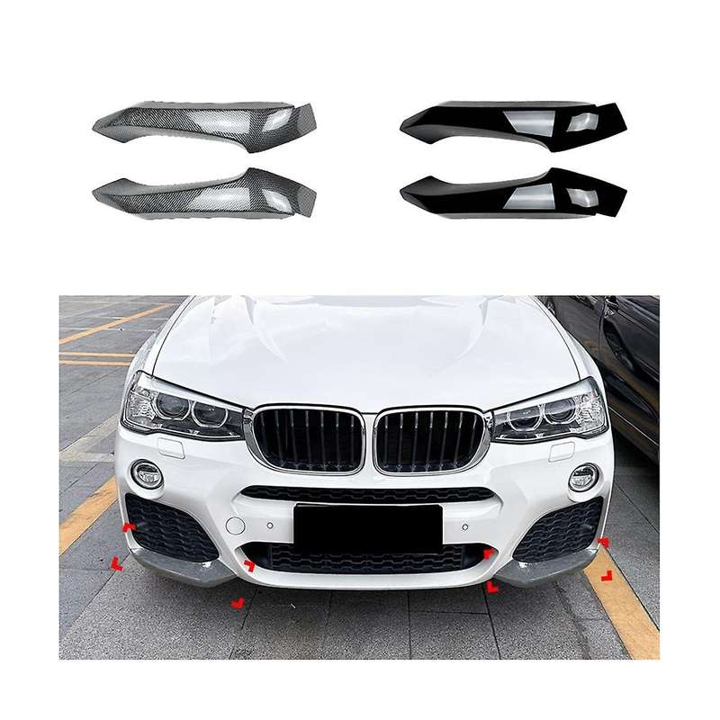 for X3 F25 X4 F26 2014-2017 Front Bumper Lip Angle Diffuser Splitter Spoiler Protector Carbon Fiber