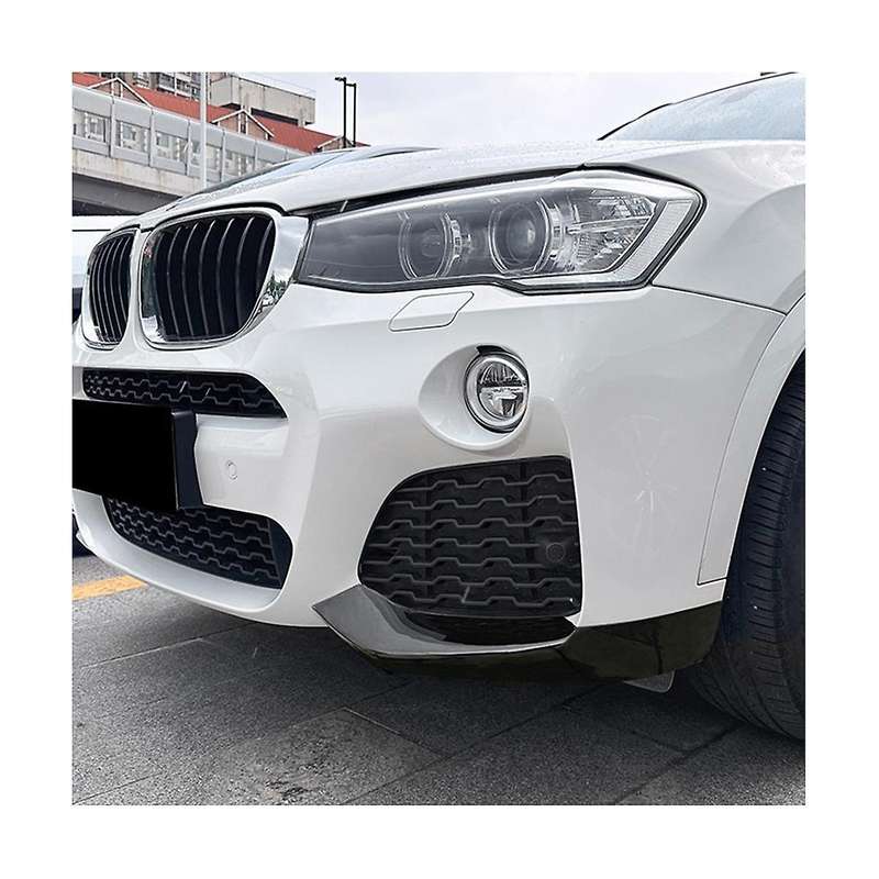 for X3 F25 X4 F26 2014-2017 Front Bumper Lip Angle Diffuser Splitter Spoiler Protector Bright Black