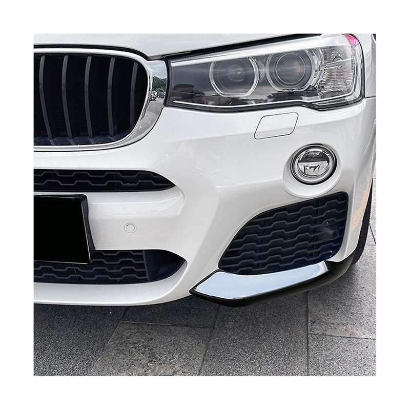 for X3 F25 X4 F26 2014-2017 Front Bumper Lip Angle Diffuser Splitter Spoiler Protector Bright Black
