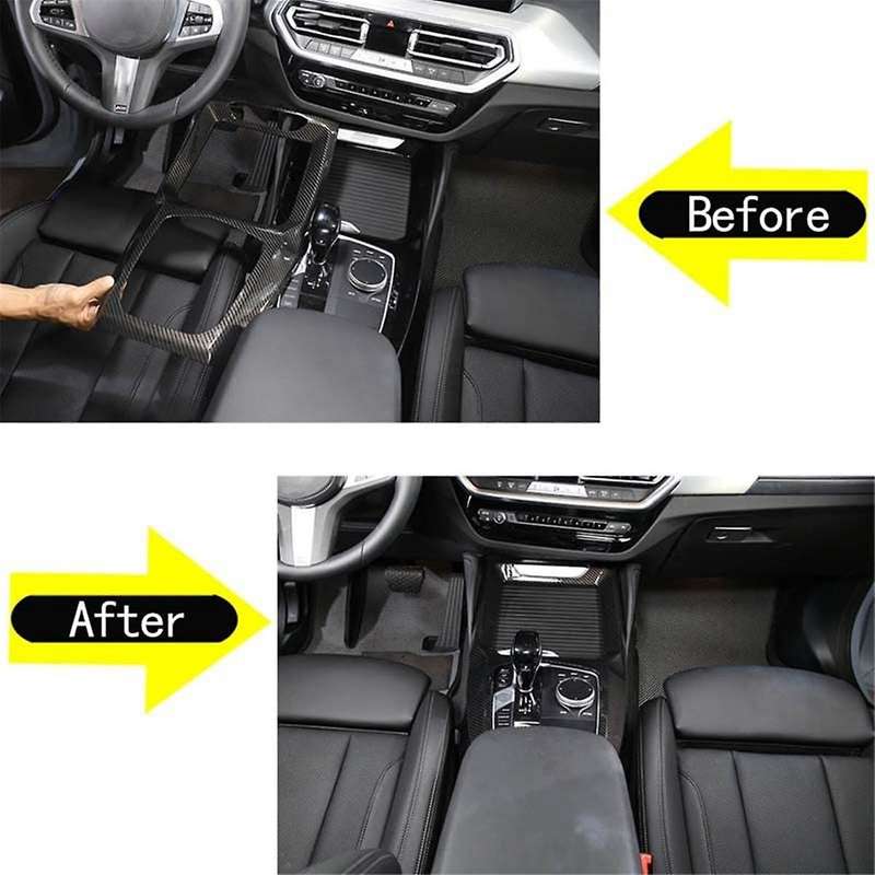 for X3 X4 G01 G02 2022 2023 Real Dry Carbon Fiber Central Control Gear Shift Panel Trim Cover Inter