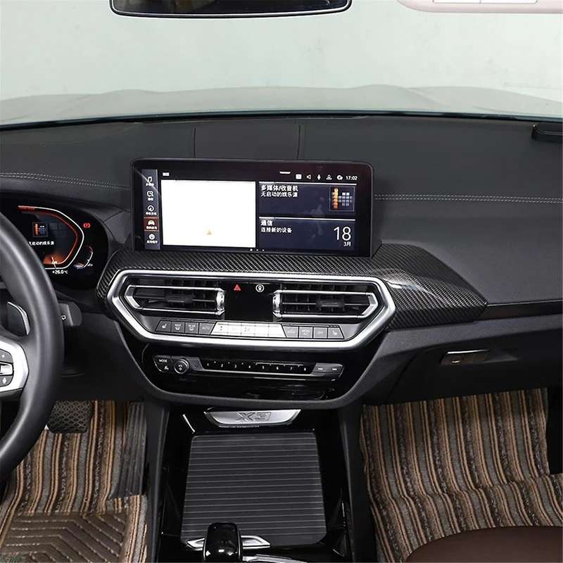 for X3 X4 G01 G02 2022-2023 LHD Real Dry Carbon Fiber Central Control Outlet Trim Cover Trim Accesso