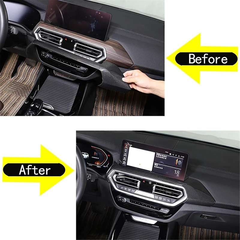 for X3 X4 G01 G02 2022-2023 LHD Real Dry Carbon Fiber Central Control Outlet Trim Cover Trim Accesso