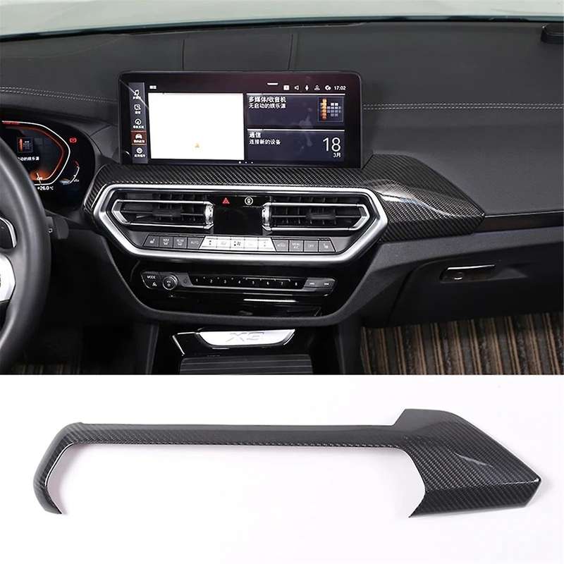 for X3 X4 G01 G02 2022-2023 LHD Real Dry Carbon Fiber Central Control Outlet Trim Cover Trim Accesso