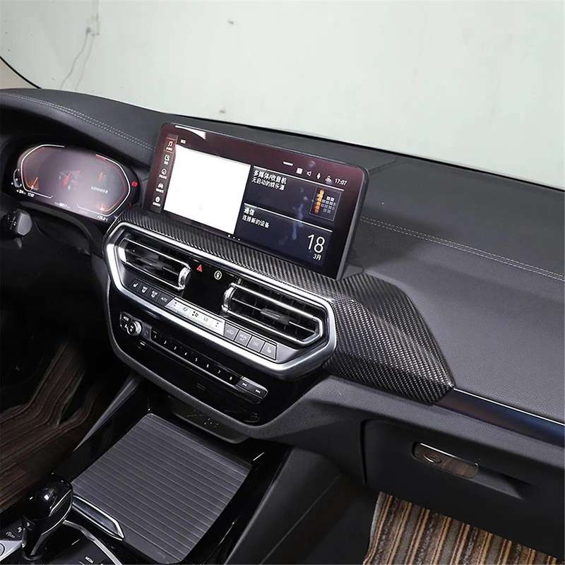 for X3 X4 G01 G02 2022-2023 LHD Real Dry Carbon Fiber Central Control Outlet Trim Cover Trim Accesso