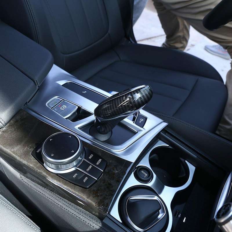 for X3 X4 G01 G02 5 6 7 Series G30 G11 G12 2018 2019 Left Driving Carbon Fiber Gear Shift Knob Cover