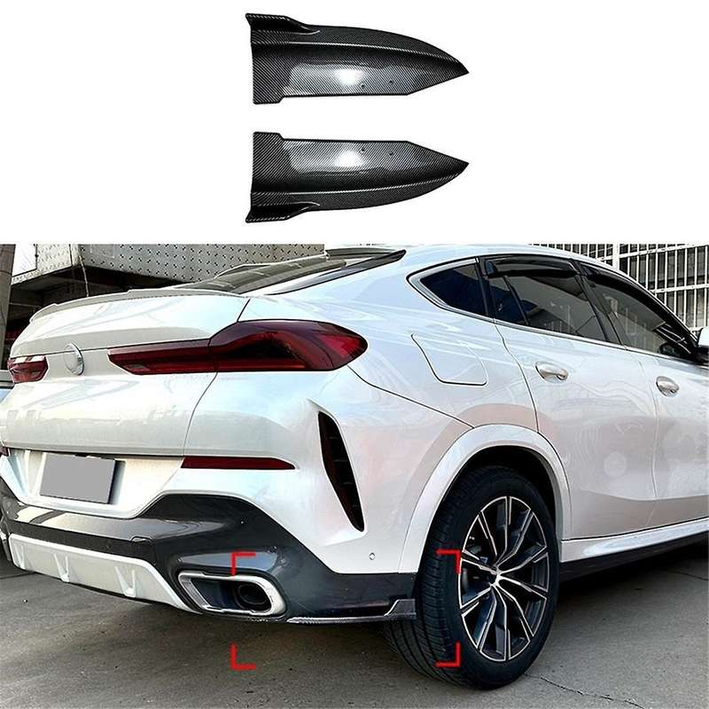 for X6 G06 2019-2022 Rear Bumper Canards Spoiler Splitter Diffuser Protector Cover Accessories, ABS