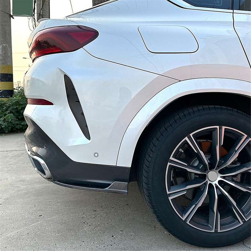 for X6 G06 2019-2022 Rear Bumper Canards Spoiler Splitter Diffuser Protector Cover Accessories, ABS