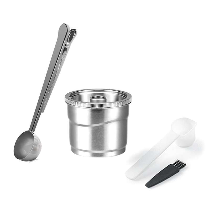 for X7/ Y3/ Y5 Reusable Coffee Capsule Refillable Filters Stainless Steel Spoon Cleaning Brush