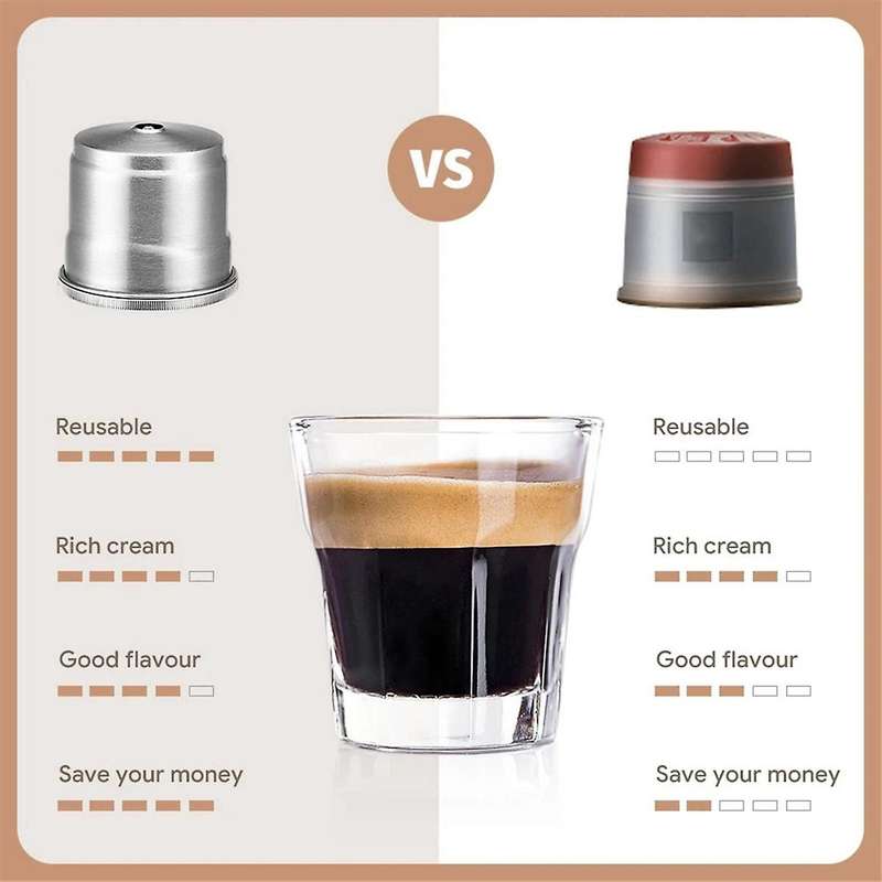 for X7/ Y3/ Y5 Reusable Coffee Capsule Refillable Filters Stainless Steel Spoon Cleaning Brush