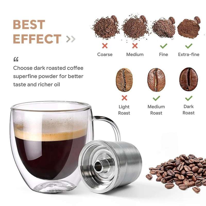 for X7/ Y3/ Y5 Reusable Coffee Capsule Refillable Filters Stainless Steel Spoon Cleaning Brush
