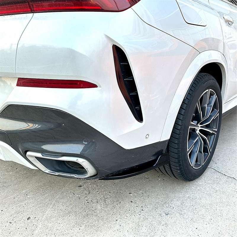 for X6 G06 2019-2022 Rear Bumper Canards Spoiler Splitter Diffuser Protector Cover Accessories, ABS