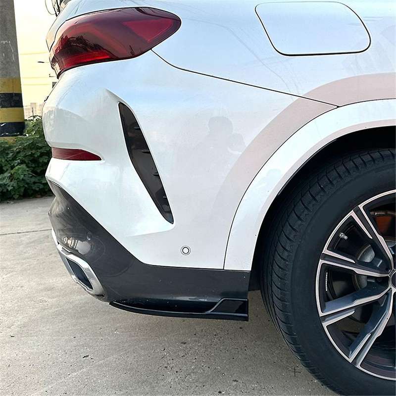 for X6 G06 2019-2022 Rear Bumper Canards Spoiler Splitter Diffuser Protector Cover Accessories, ABS