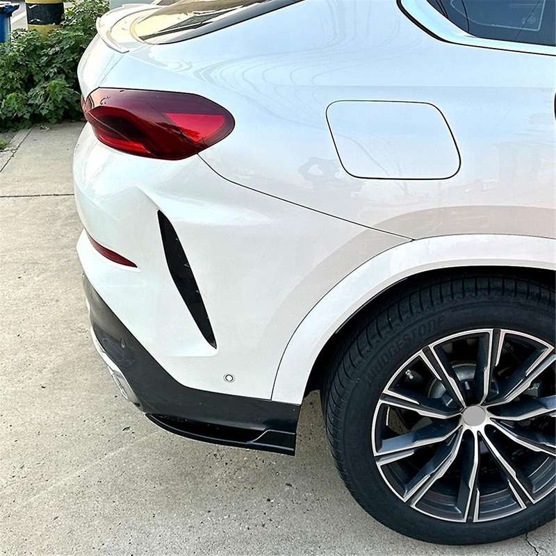 for X6 G06 2019-2022 Rear Bumper Canards Spoiler Splitter Diffuser Protector Cover Accessories, ABS