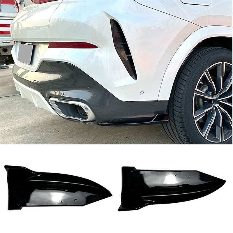 for X6 G06 2019-2022 Rear Bumper Canards Spoiler Splitter Diffuser Protector Cover Accessories, ABS