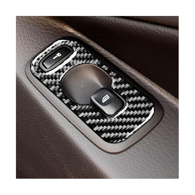 for Xc90 2008-2014 Lhd Carbon Fiber Car Door Window Lift Button Panel Cover Trim Interior Sticker
