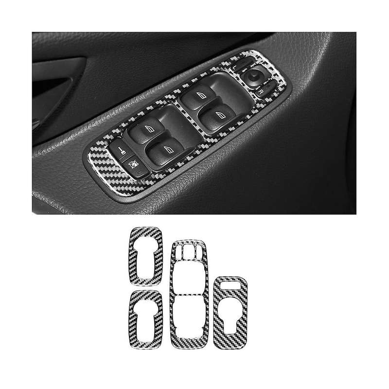 for Xc90 2008-2014 Lhd Carbon Fiber Car Door Window Lift Button Panel Cover Trim Interior Sticker