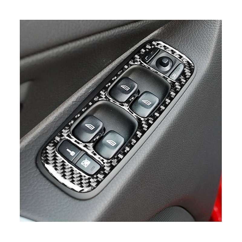 for Xc90 2003-2007 Lhd Carbon Fiber Car Door Window Lift Button Panel Cover Trim Interior Sticker