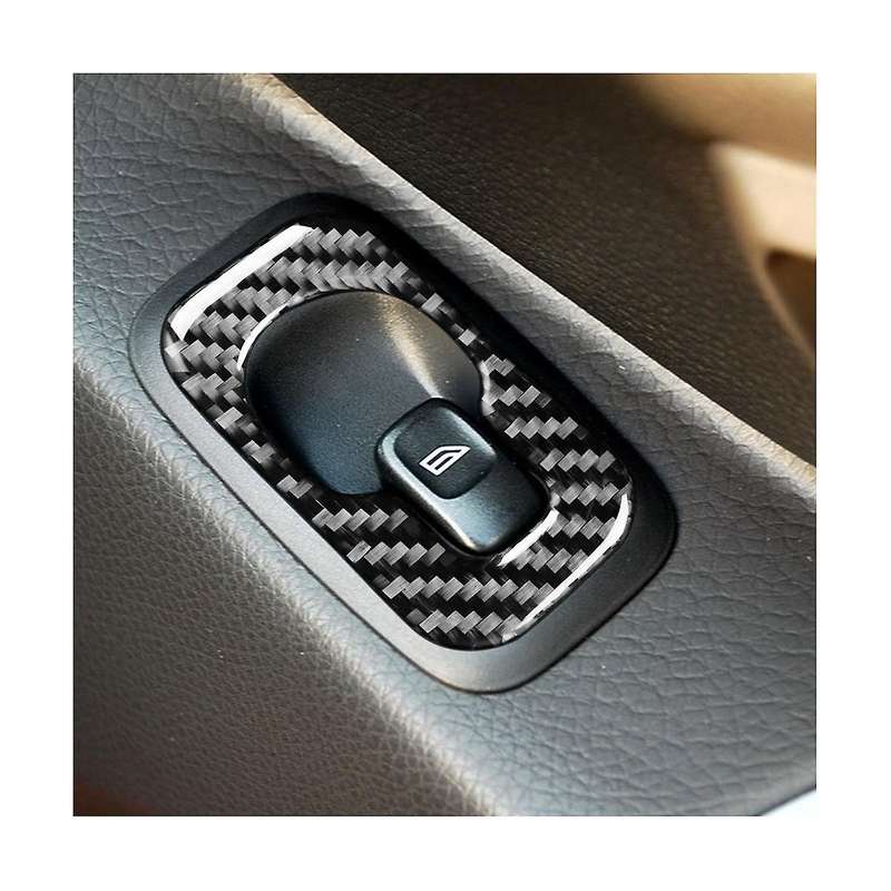 for Xc90 2003-2007 Lhd Carbon Fiber Car Door Window Lift Button Panel Cover Trim Interior Sticker
