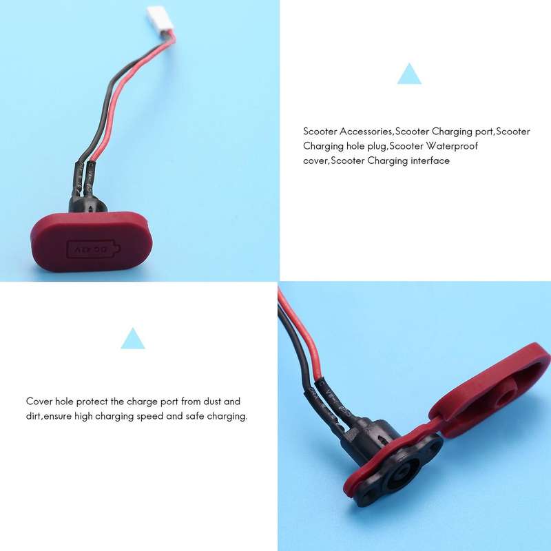 for Xiaomi Mijia M365 Electric Scooter Charging Hole Cover with Charging Cable Charging Port Plasti