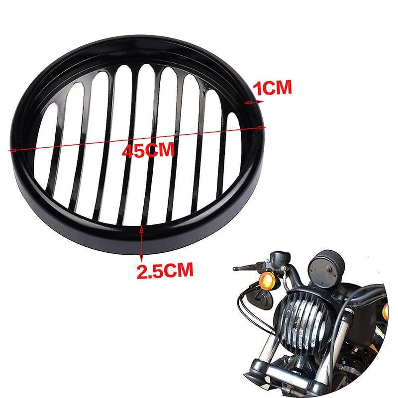 for XL 883 Iron 1200 04-14 Custom XL1200C 1200 Motorcycle 5 3/4inch CNC LED Headlight Grill Cover Ch