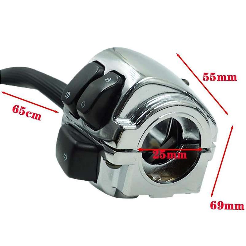 for XL883 V-ROD Softail Motorcycle Handlebar Turn Signal Control Switch, 1 Inch 25mm,Silver