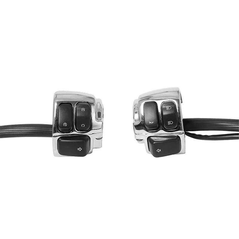for XL883 V-ROD Softail Motorcycle Handlebar Turn Signal Control Switch, 1 Inch 25mm,Silver