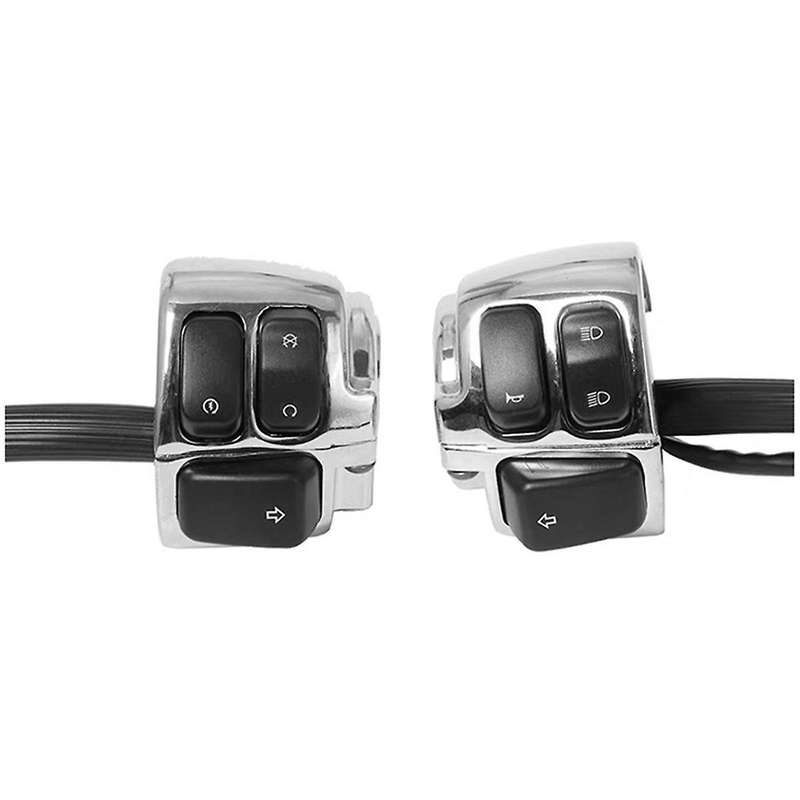 for XL883 V-ROD Softail Motorcycle Handlebar Turn Signal Control Switch, 1 Inch 25mm,Silver
