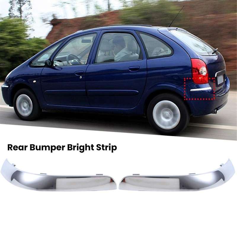 for Xsara Rear Bumper Bright Strip Rear Bumper Silver Decorative Strip Rear Bumper Curved Strip