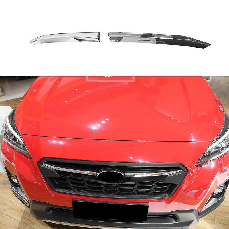 for XV Crosstrek 2017-2020 Chrome Upper Front Grille Grill Moulding Strips Cover Trim