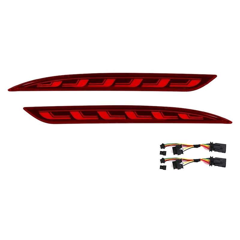 for Y 2017-2022 Red Led Rear Bumper Reflector 3 Functions Running Lights Brake Light Dynamic Turn Si