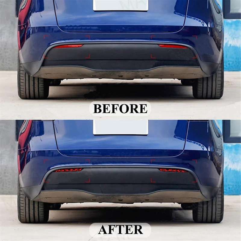 for Y 2017-2022 Black Led Rear Bumper Reflector 3 Functions Running Lights Brake Light Dynamic Turn