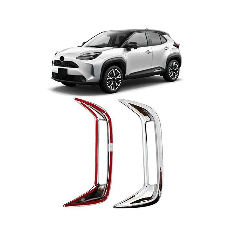 for Yaris 2020 2021 Car Chrome Rear Reflector Fog Light Lamp Cover Trim Bezel Frame