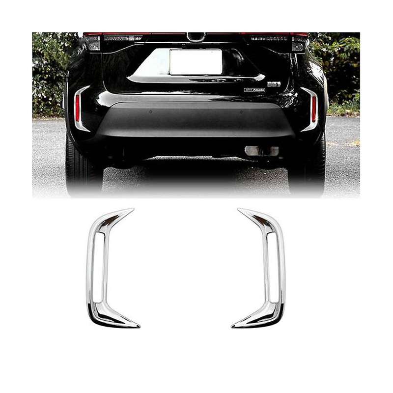 for Yaris 2020 2021 Car Chrome Rear Reflector Fog Light Lamp Cover Trim Bezel Frame