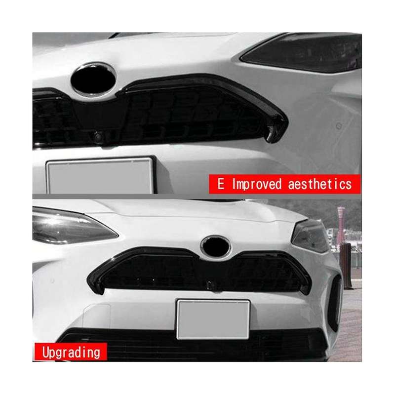 for Yaris 2020 2021 Car Front Hood Lip Molding Cover Grille Bar Garnish Mesh Styling